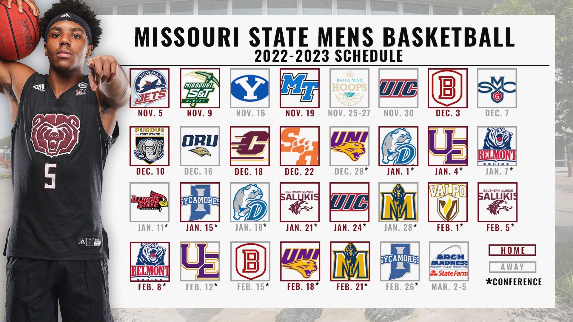 Missouri State Announces 202223 Men’s Basketball Schedule 96.9 The Jock