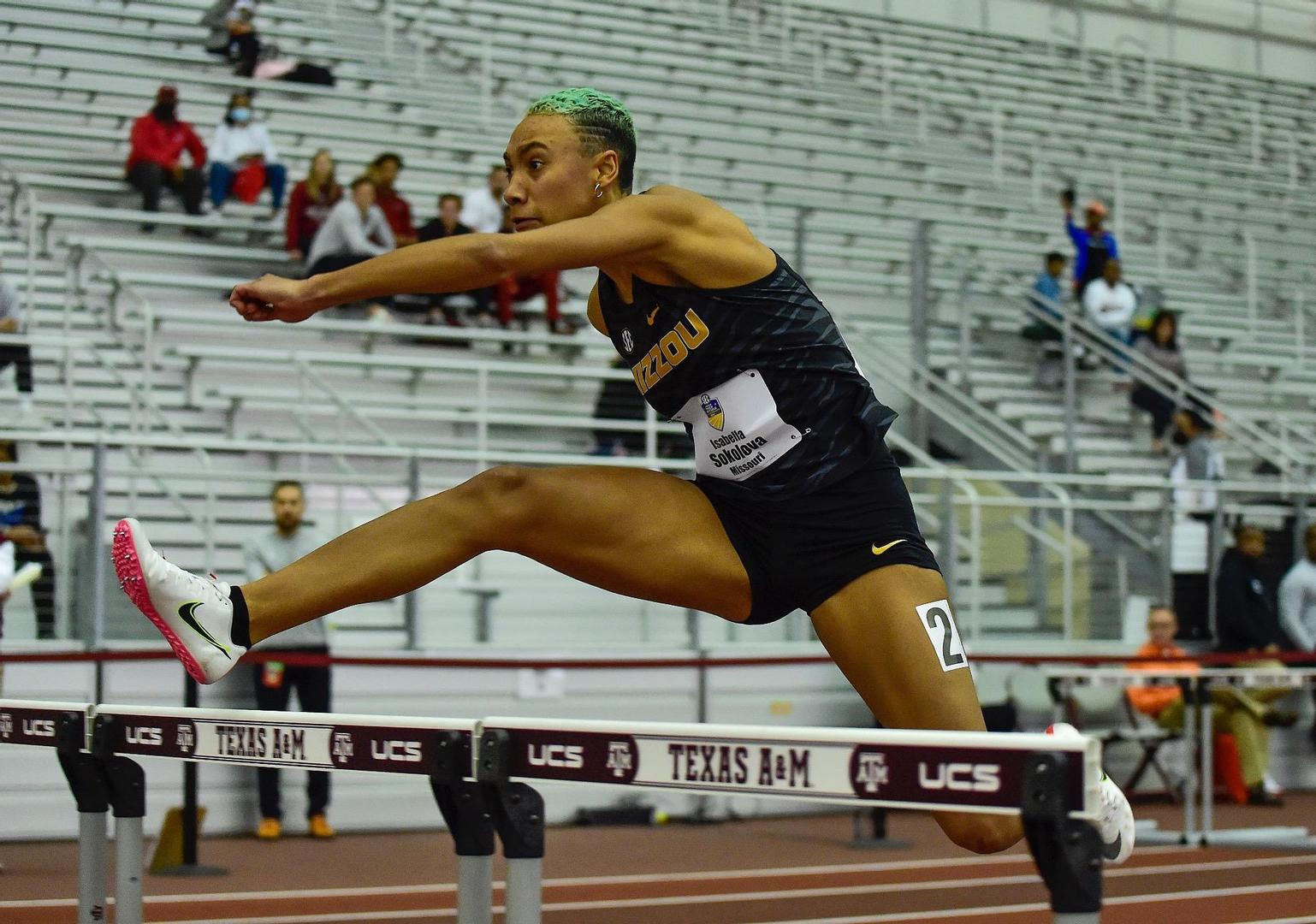 Isabella Sokolova
Mizzou Tigers at SEC Indoor Championships in College Station, TX. on Friday, February 25, 2022. 
(Photo by Jeff Curry)